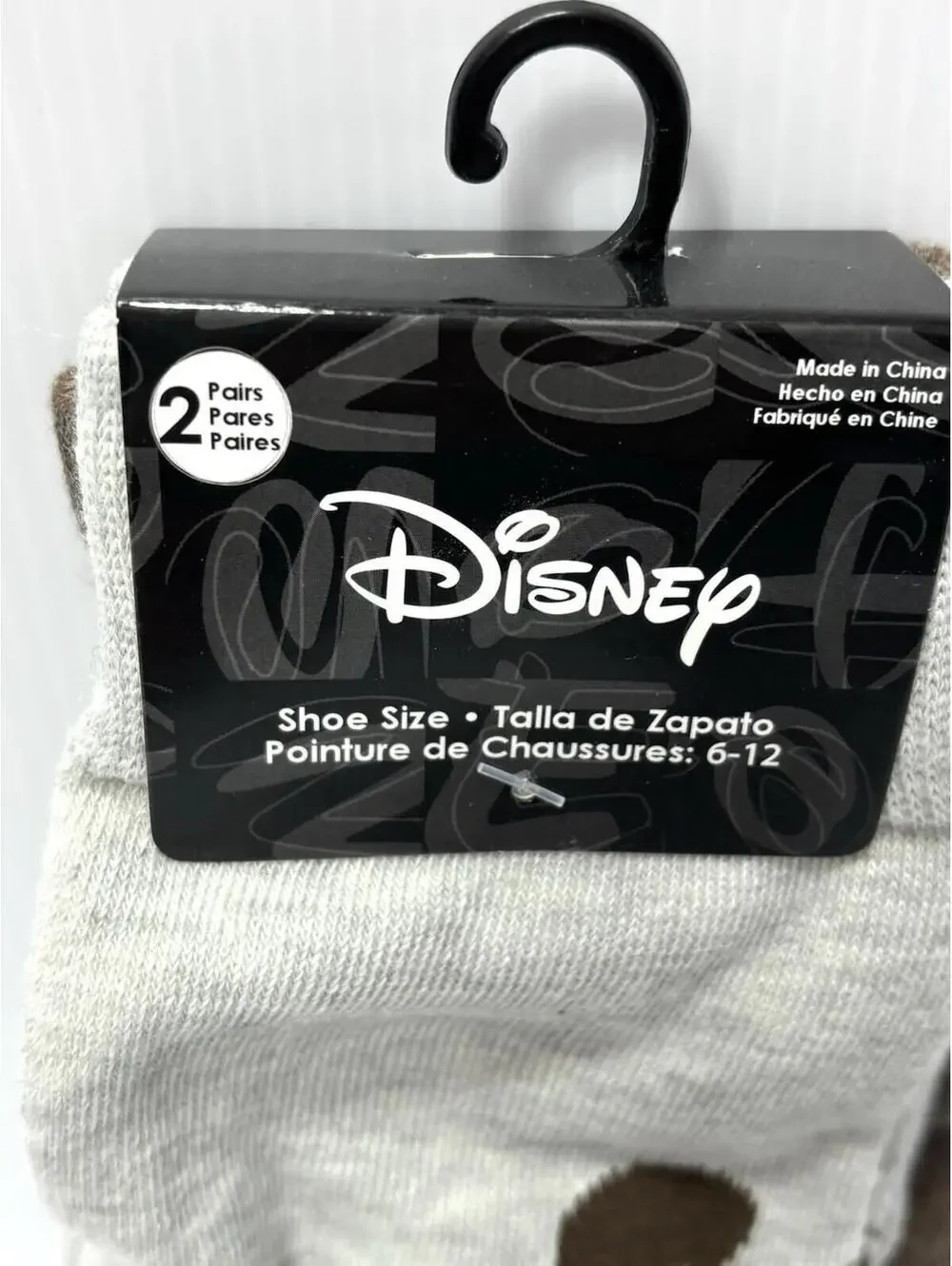Disney Mickey Mouse Pluto Crew Socks 2-Pack Unisex Size 6-12 Cartoon Gift Socks